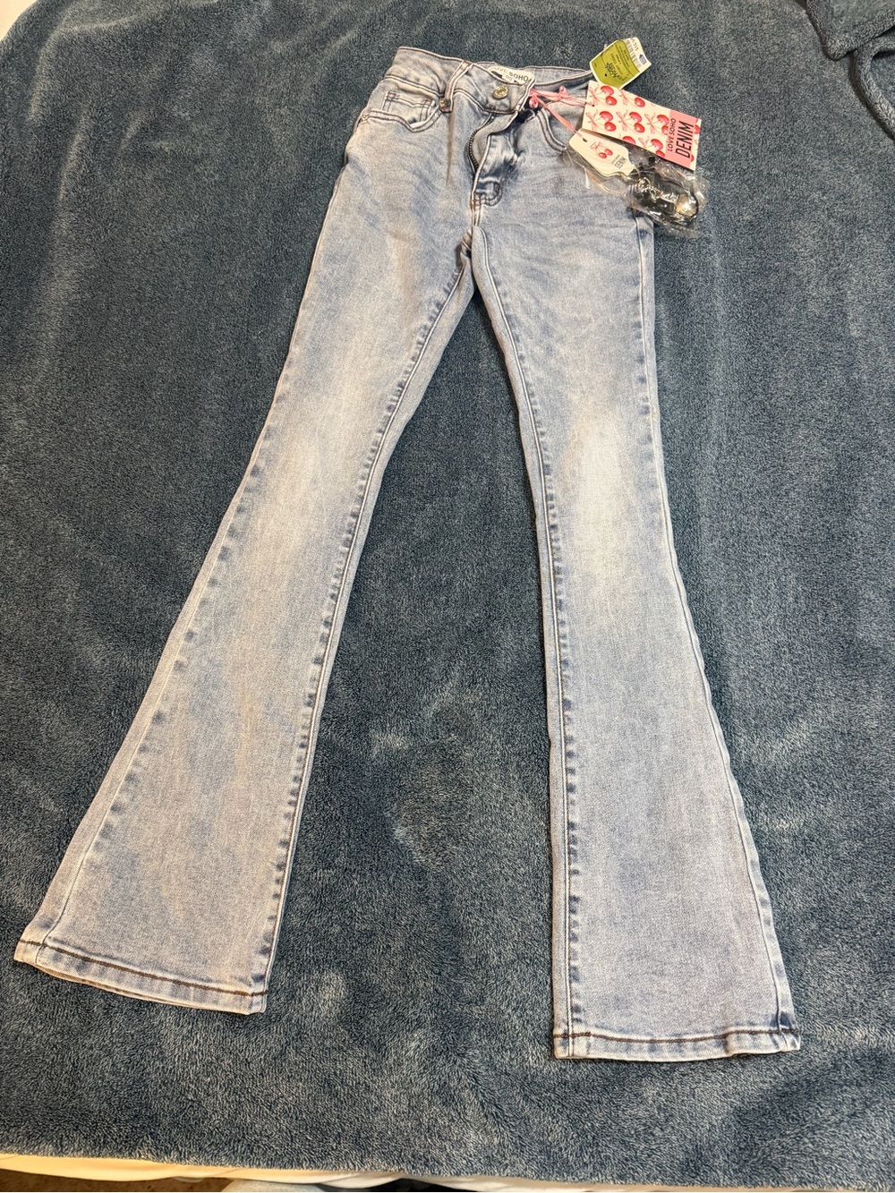 Light Wash Junior Flared Jeans - Casual Stretch Denim